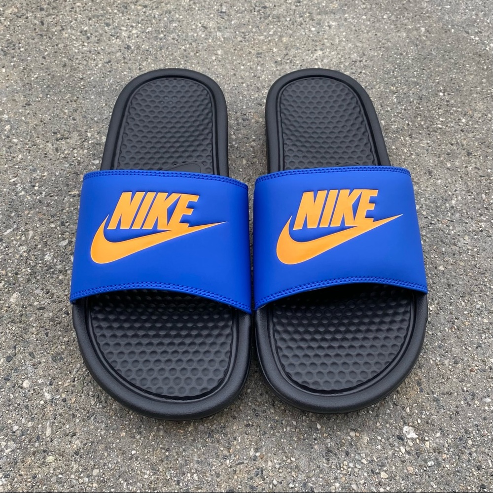 $ NIKE BENASSI SLIDES JUST DO IT JDI ROYAL ORANGE